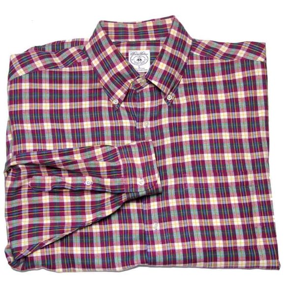 Brooks Brothers Flannel Shirt Plaid Multicolor Classic Fit Men's Size Large - Picture 1 of 2